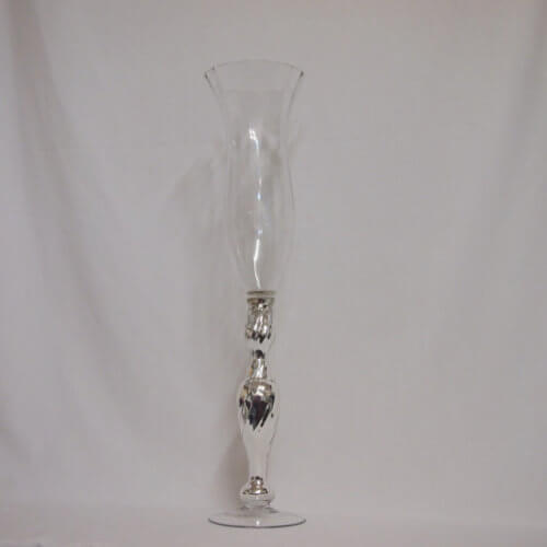 Silver fluted tall vase