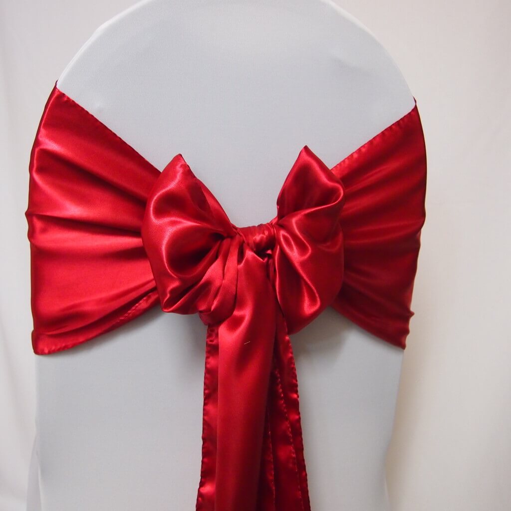 Covers Decoration Hire Sash Red Satin Dark Red Covers Decoration Hire 