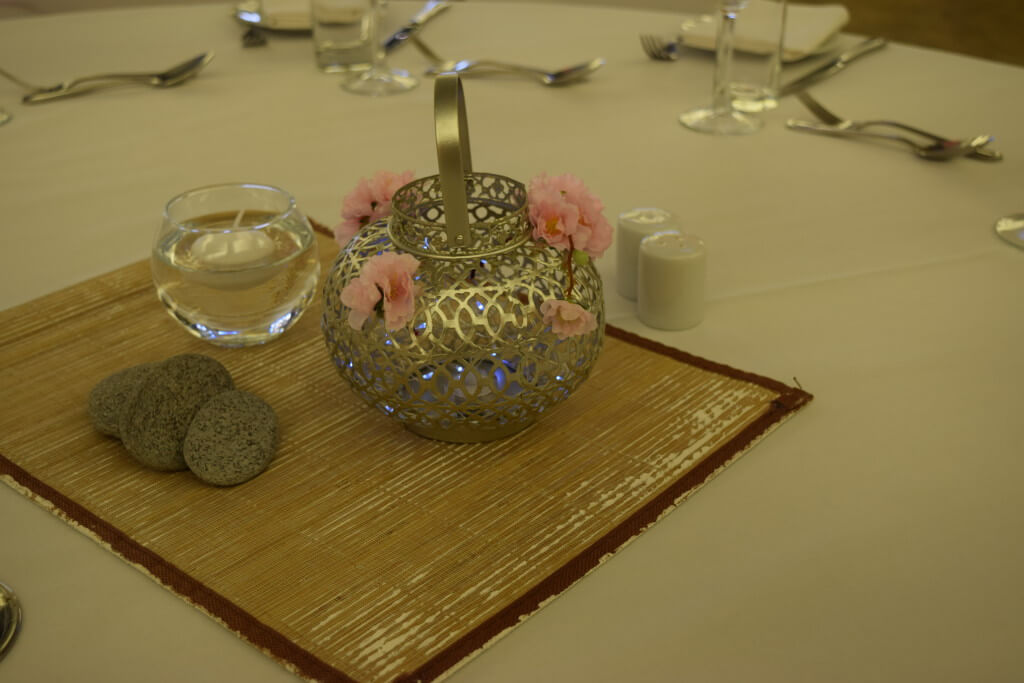 Silver lantern centrepiece