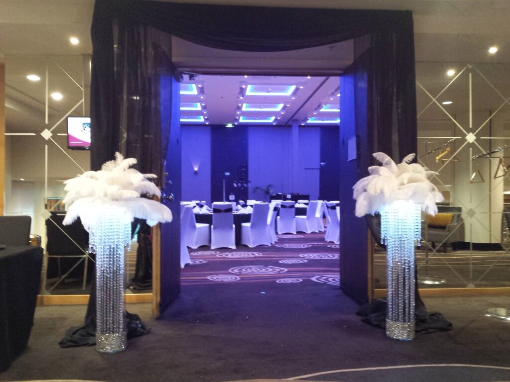 black and white ball entrance