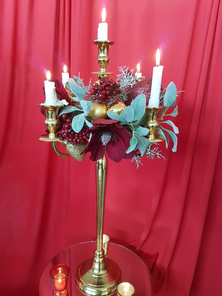 Goldcandelabrachristmas Covers Decoration Hire
