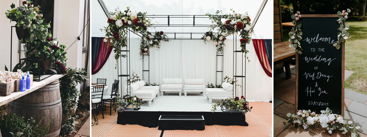 rustic themed wedding setup