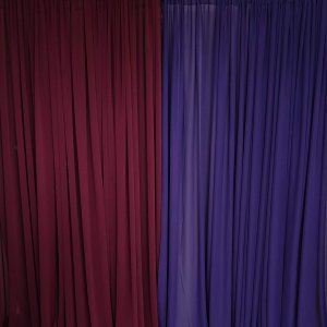 burgundy draping