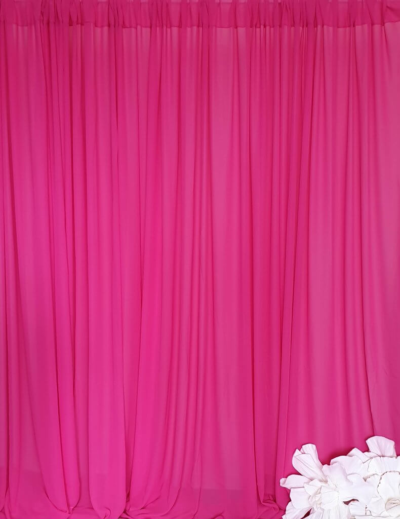 Hot Pink Drapes Covers Decoration Hire