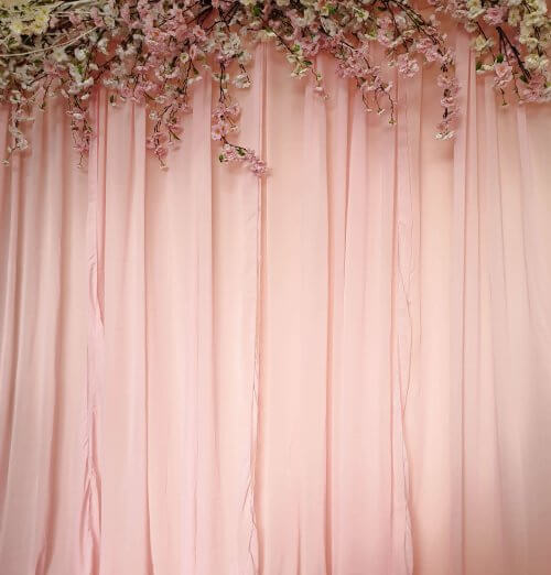 pink chiffon draping