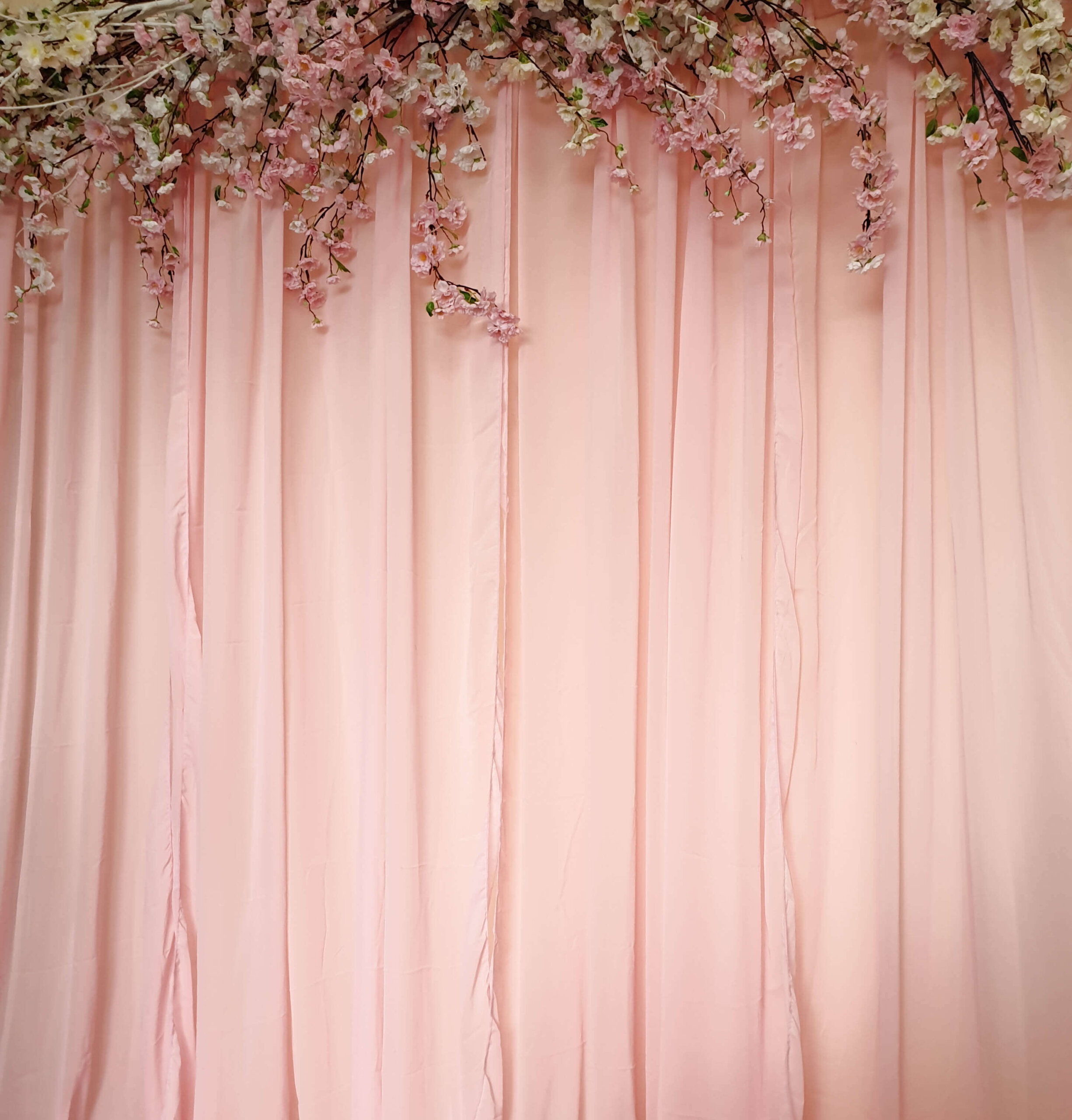 pink chiffon draping