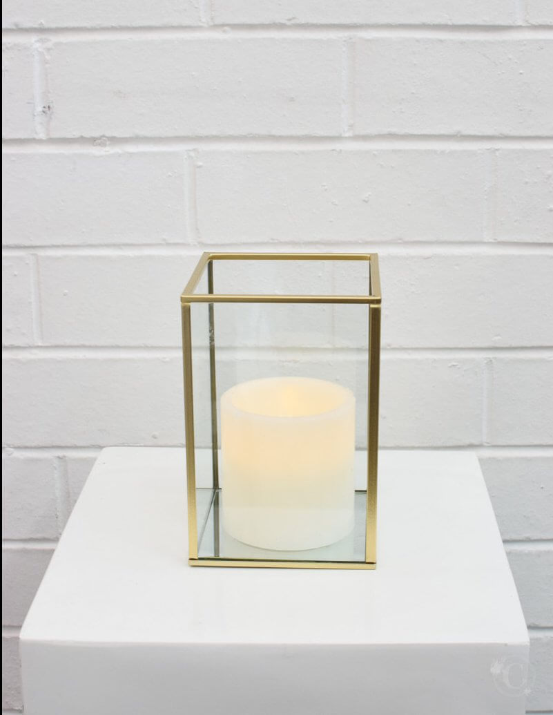 Covers Decoration Hire Gold Box Candleholder 15 Covers Decoration Hire