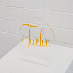acrylic gold sticker table number