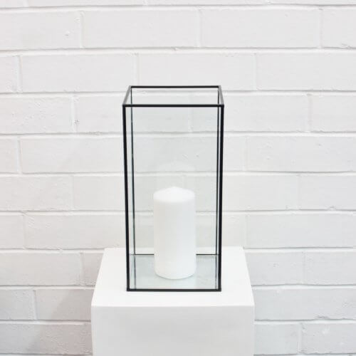 black frame box candleholder