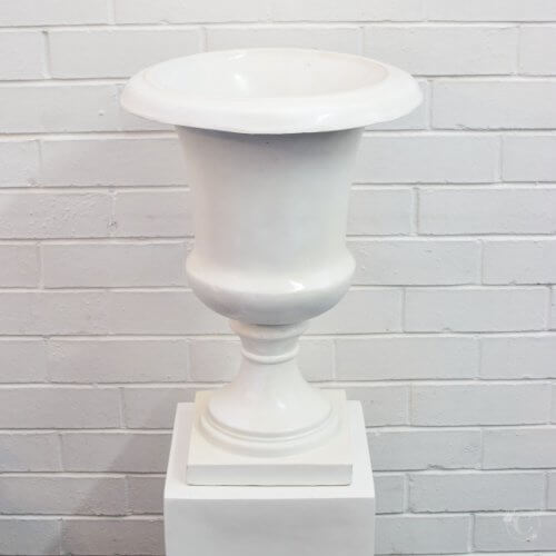 plain white urn