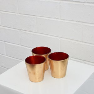 Gold & red tealight candle holder