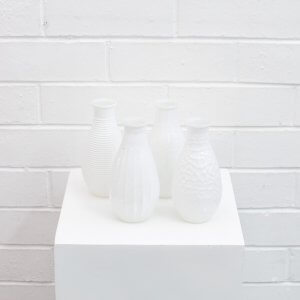 glass white bud vases
