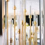 Reflective gold 8 head candelabra