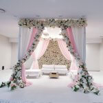 Temple Wedding Pink and White Floral Mandap