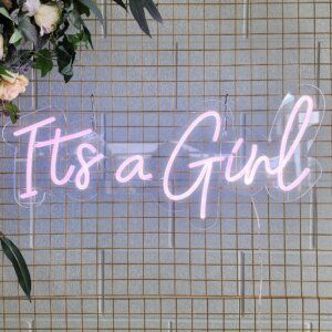 its a girl neon pink sign
