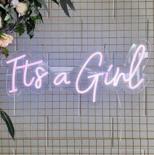its a girl neon pink sign