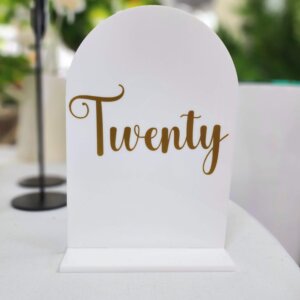 White Arch Acrylic Table Number