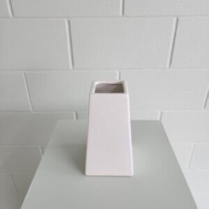 White pyramid vase