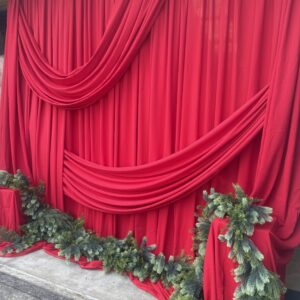 Christmas Red Draped Backdrop Package
