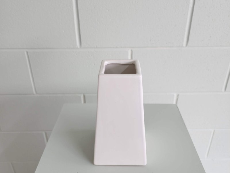 White pyramid vase